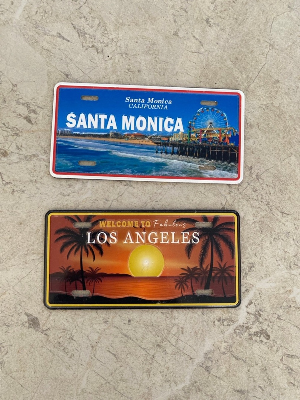 Santa Monica LA California License Plate Magnet Lot